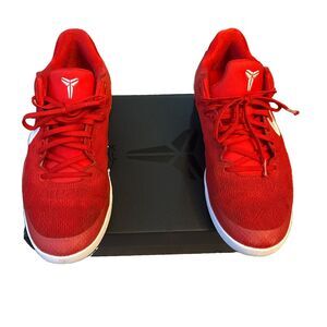 NIKE KOBE 8 UNIVERSITY RED White (GS) SIZE 7 NBA Sneakers With Box Shoes